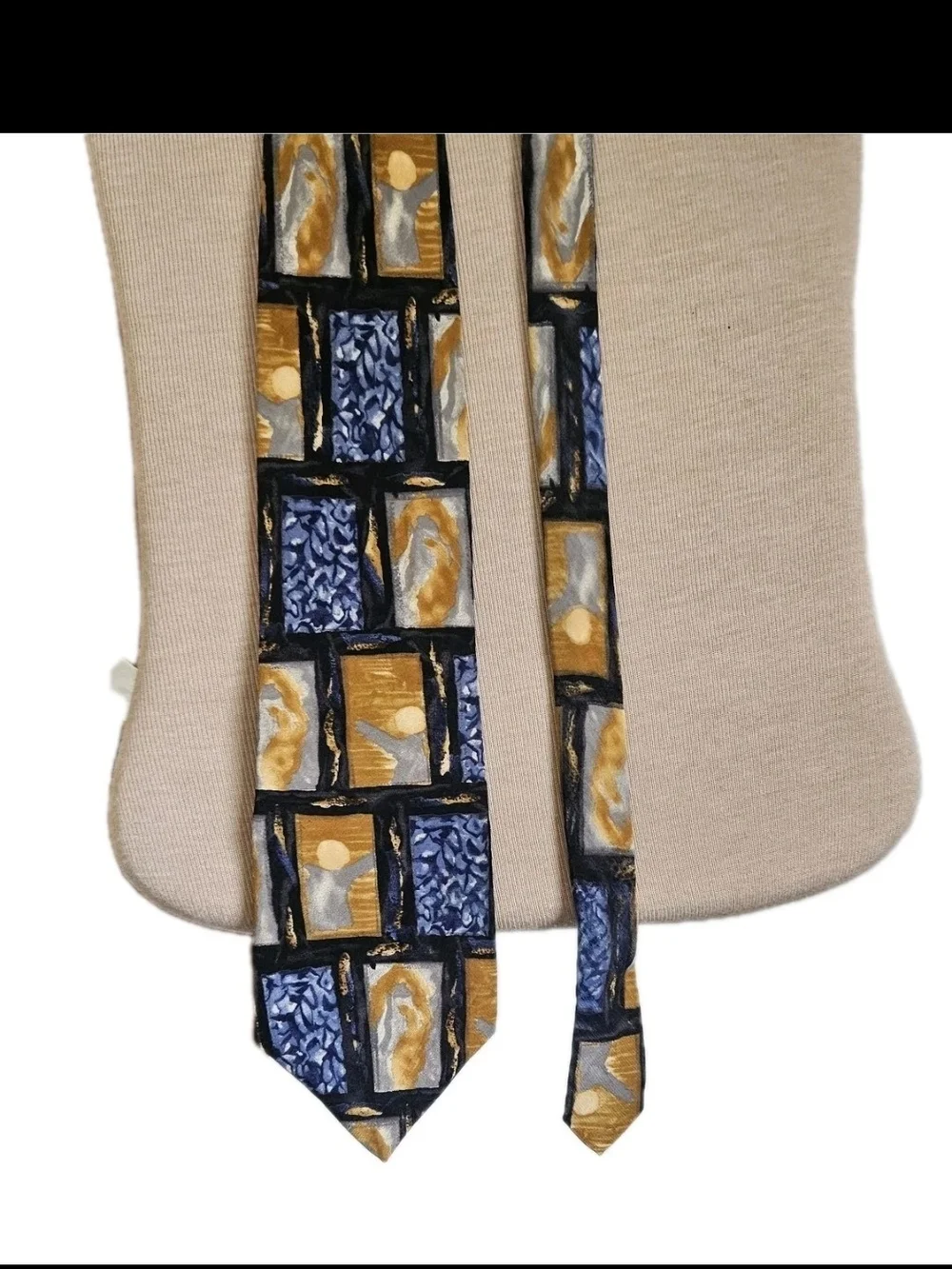 VTG J. Garcia Silk Tie Landscape With Eye Collection Ten Jerry Garcia Blue Gold